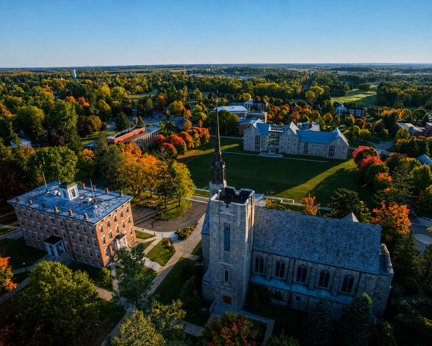 Aerial view of St. Lawrence University campus